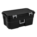 Black 22-Gallon Plastic Wheeled Storage Footlocker S65708