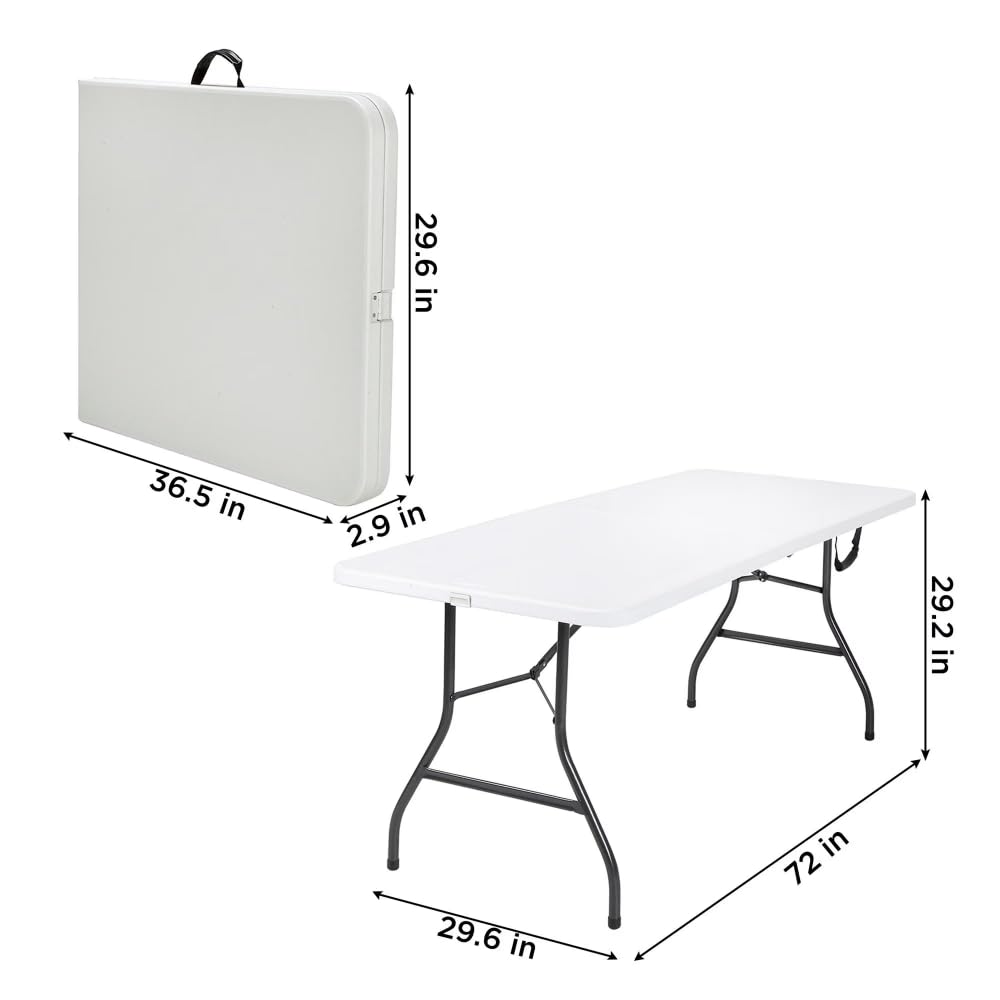 6 Foot Folding Table White Speckle U867