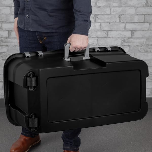 Black 22-Gallon Plastic Wheeled Storage Footlocker S65708