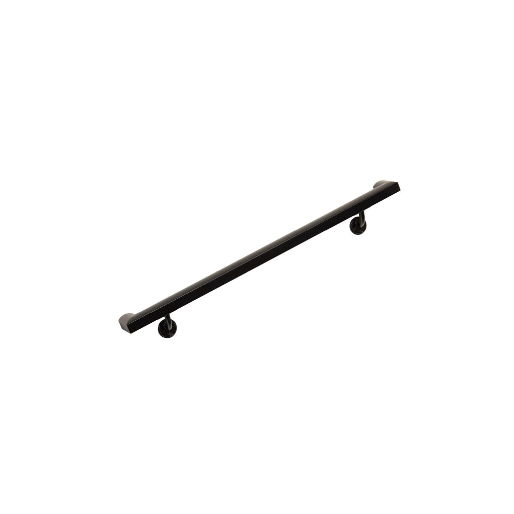 Aluminum Handrail Kit with Wall Mount Brackets, Black Textured, 3' Length B927399