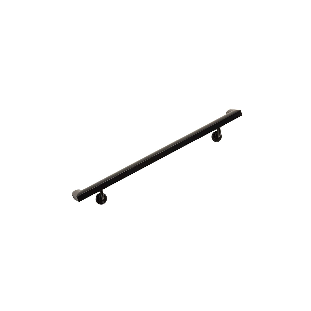 Aluminum Handrail Kit with Wall Mount Brackets, Black Textured, 3' Length B927399