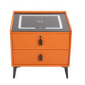 Wooden Nightstand with Fingerprint Lock Drawer and 2 Drawers Z72282