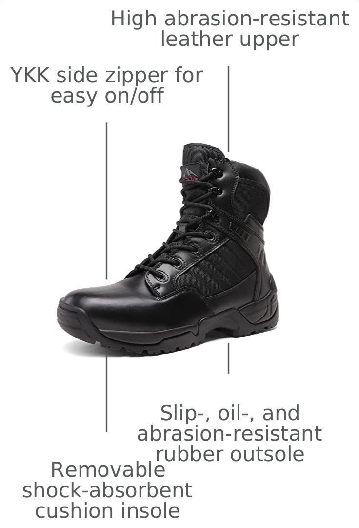 Men's Side Zipper Tactical Work Boots I4071