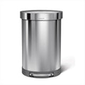 60L Brushed Stainless Steel Step Trash Can J60460