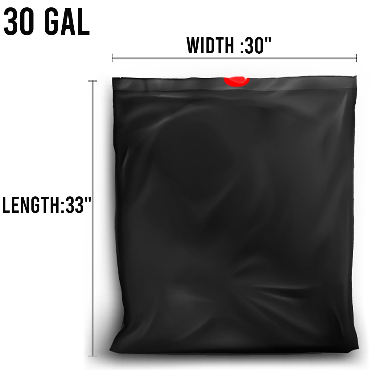 30 Gallon Drawstring Trash Bags, 150 Count Black Heavy Duty P7766