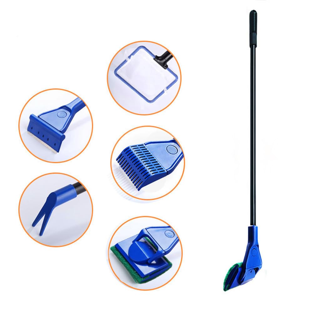 5 in 1 Glass Aquarium Cleaning Brush Fishnet X3076