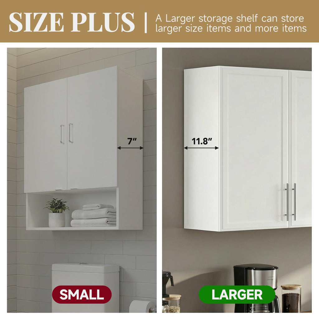 White Wall Mounted Cabinet with Adjustable Shelf L5152