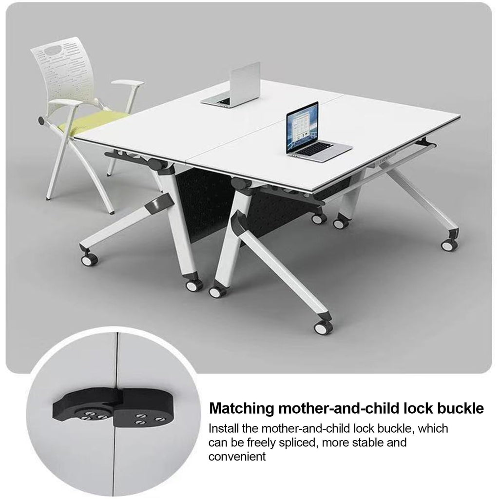 Folding Conference Table with Silent Wheels 120-180cm N875161