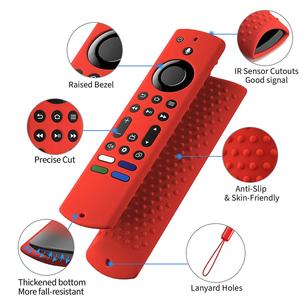 Silicone Remote Cover for Fire TV Stick 4K Max Glow Blue E595