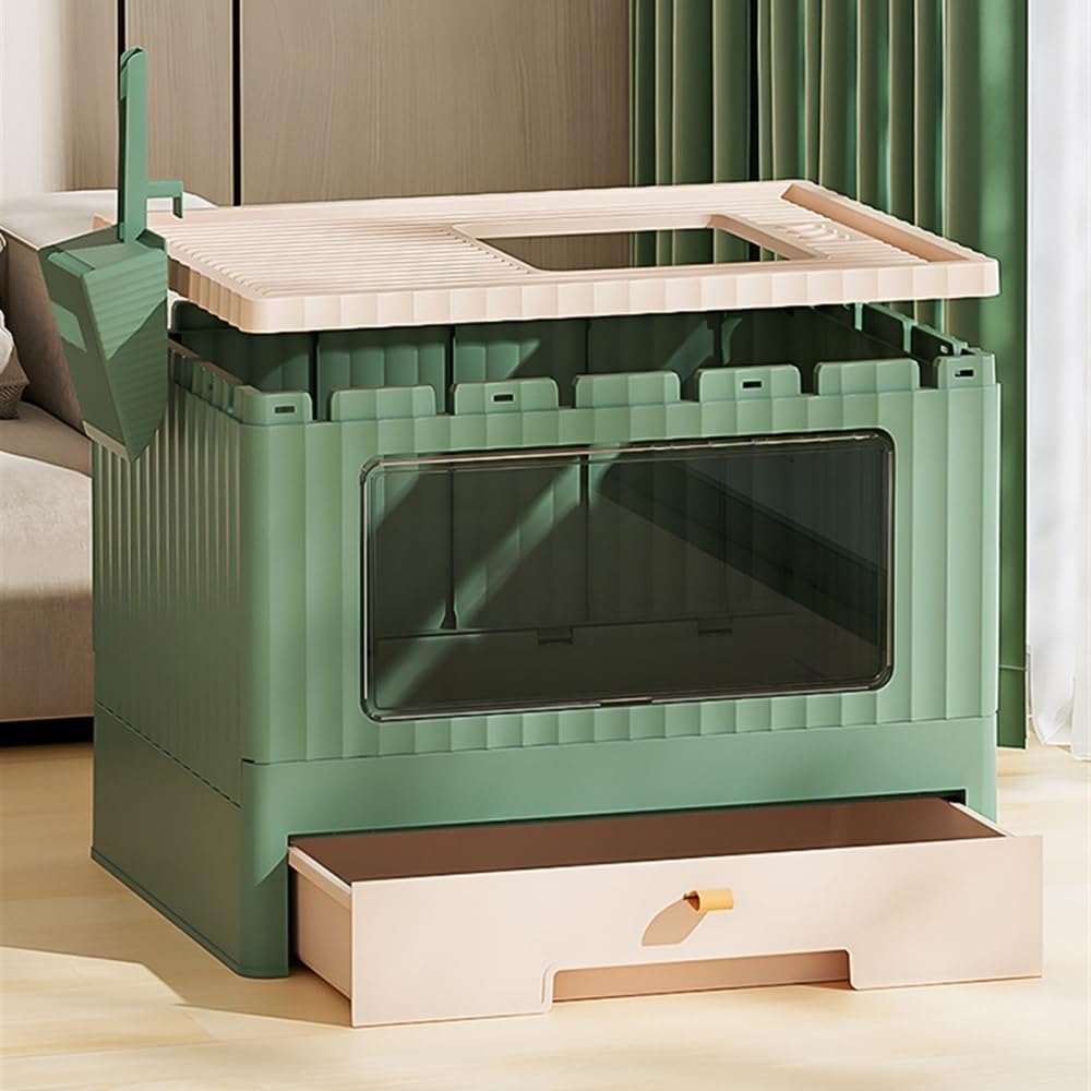 Foldable Cat Litter Box with Lid & Scoop F140867