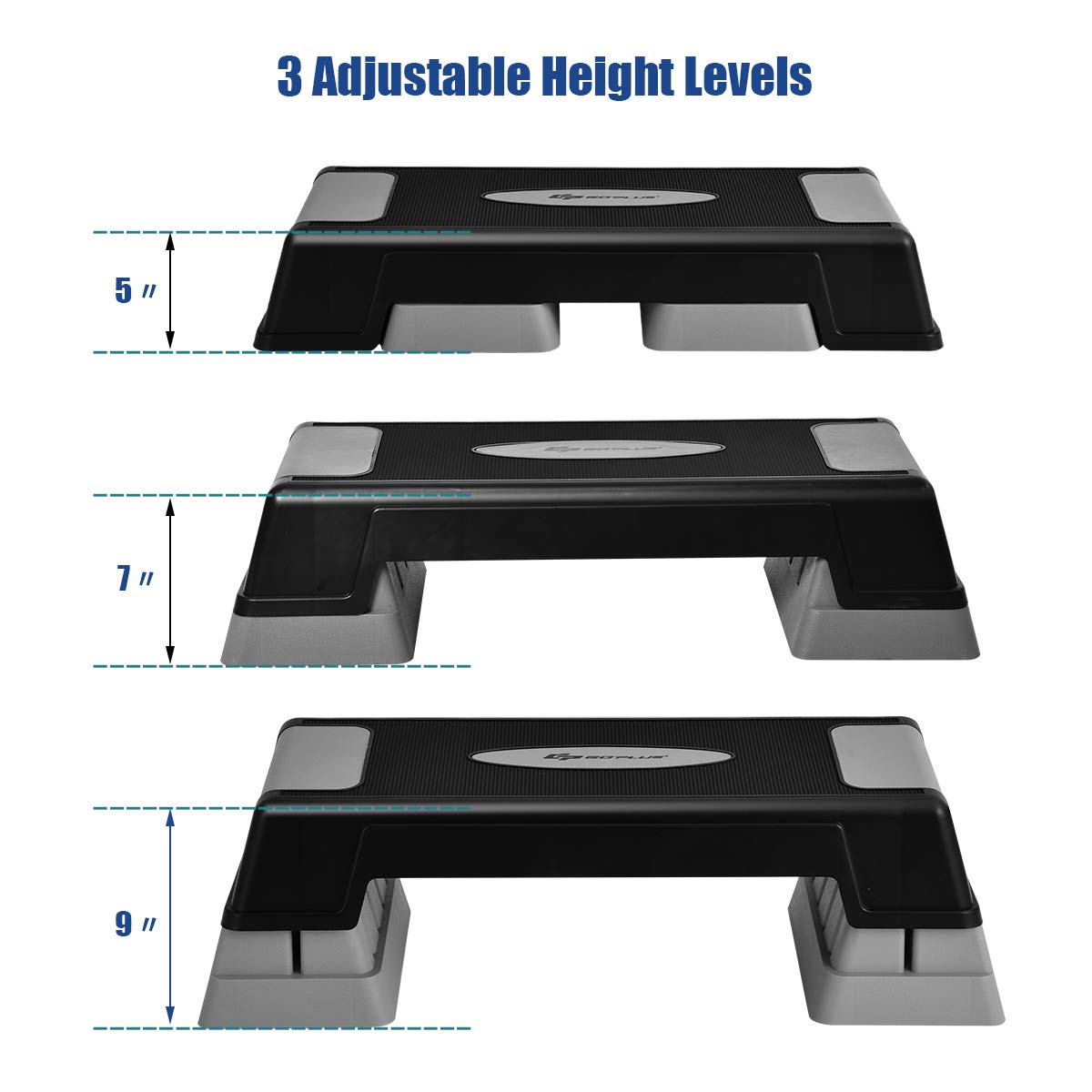 30'' Height Adjustable Aerobic Stepper with Risers O2966