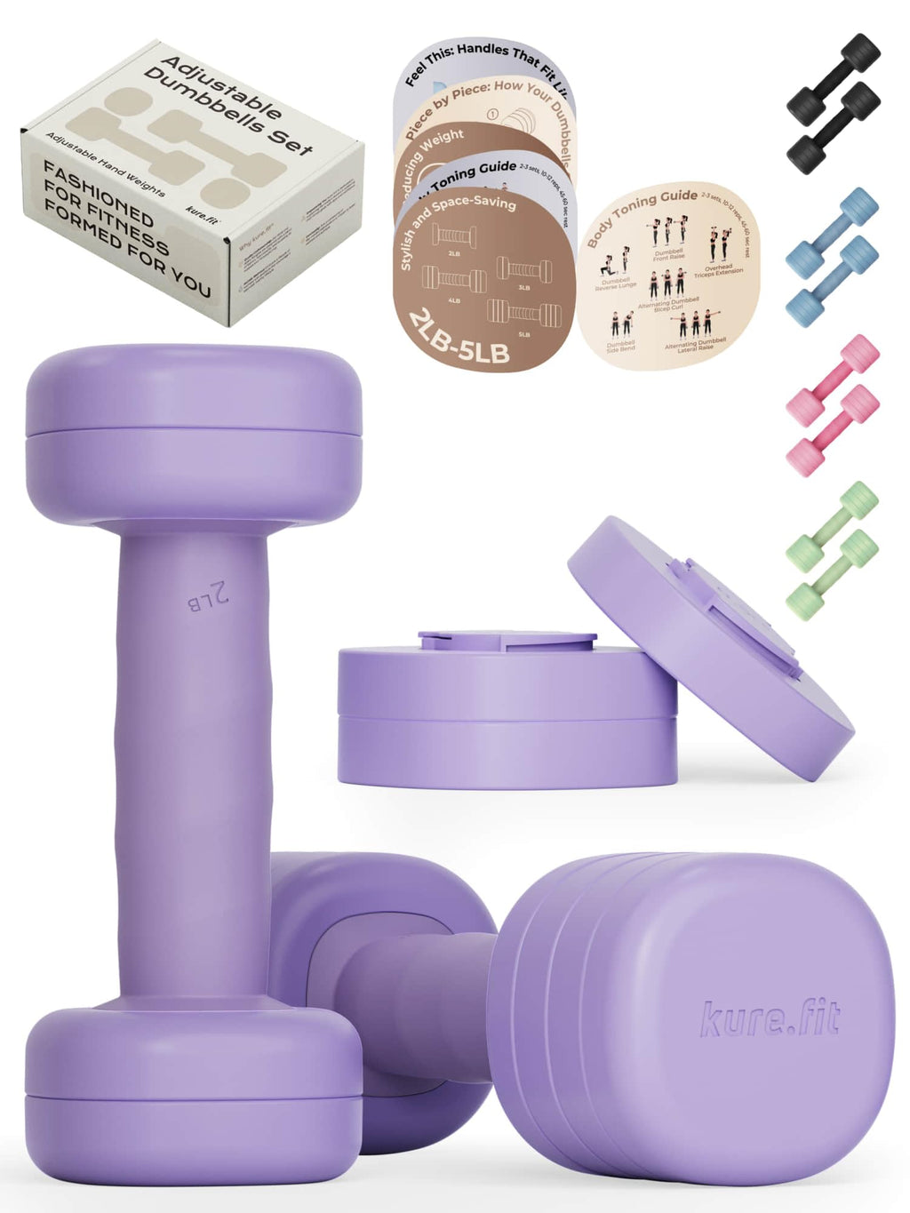 Adjustable Dumbbell Set 2LB 3LB 4LB 5LB P560