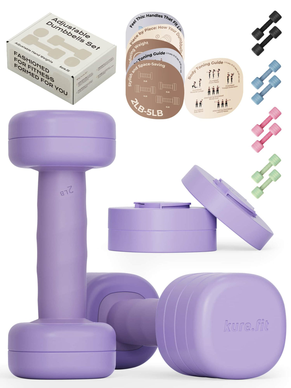 Adjustable Dumbbell Set 2LB 3LB 4LB 5LB P560