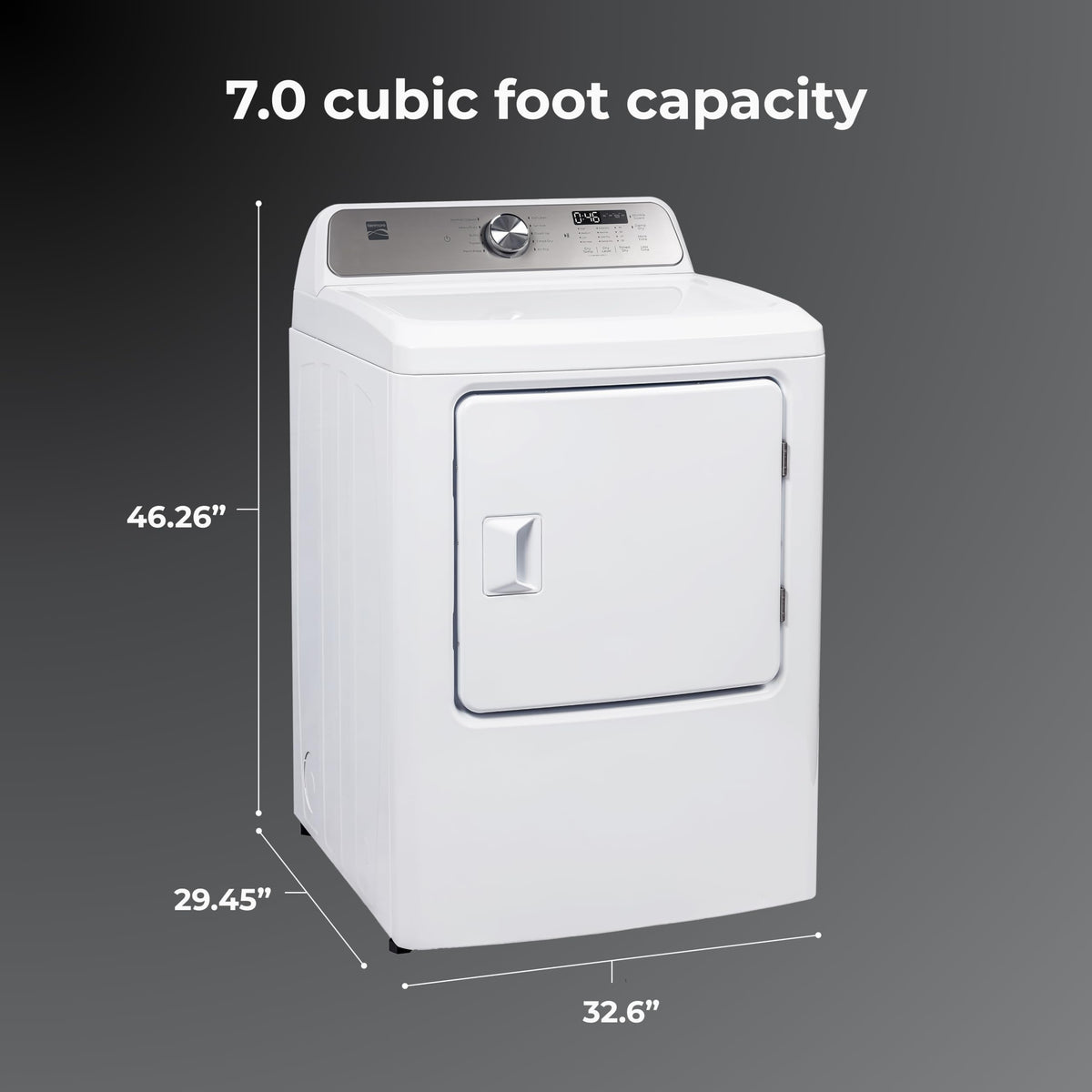 7.0 cu. ft. Front Load Electric Dryer - White J220