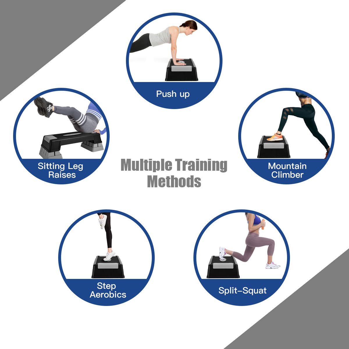 30'' Height Adjustable Aerobic Stepper with Risers O2966