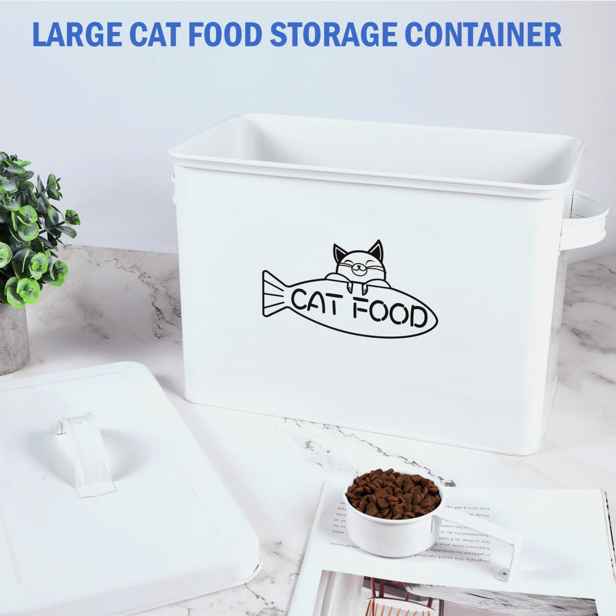 Large Airtight Pet Food Storage Container with Lid and Scoop 12-13 lbs W70174