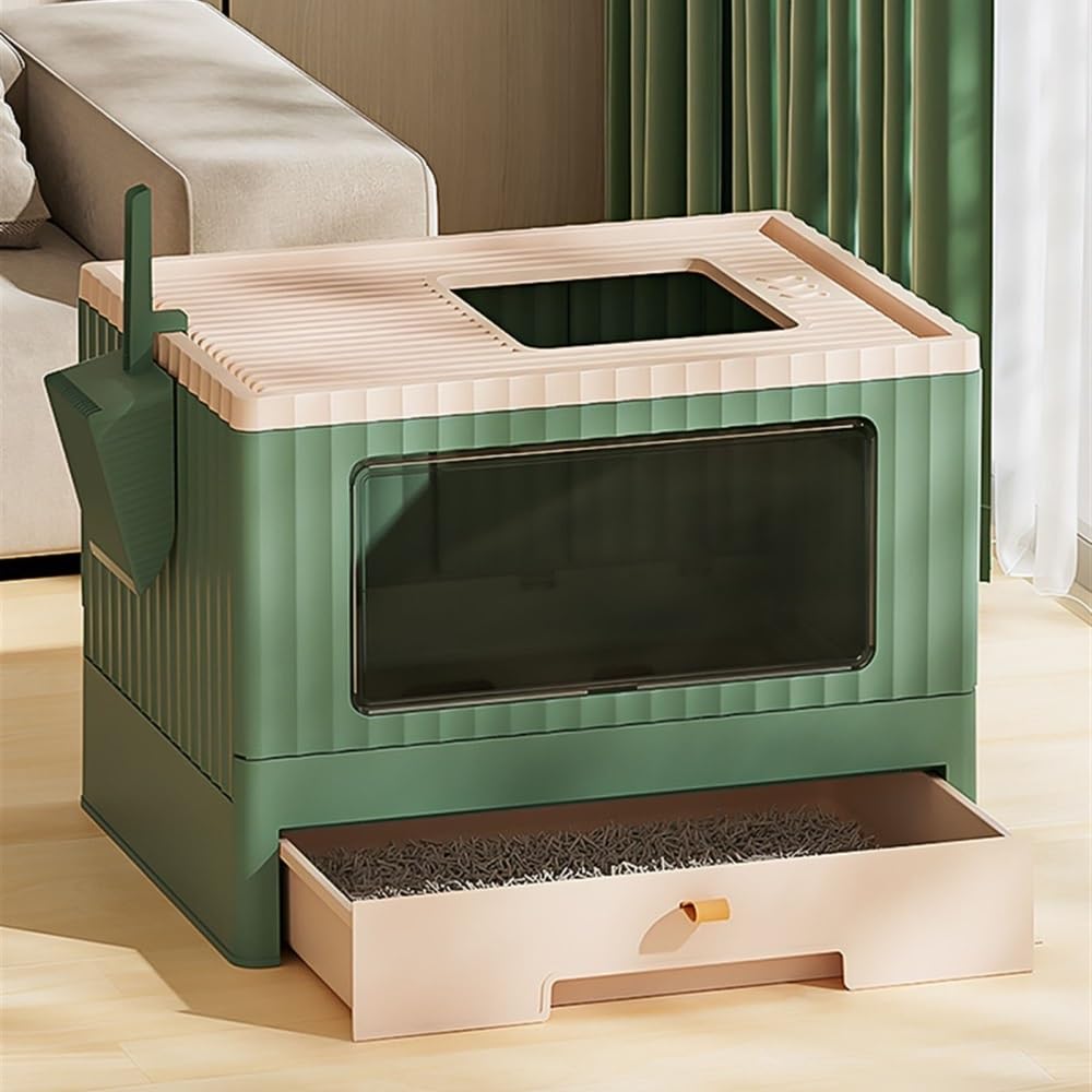 Foldable Cat Litter Box with Lid & Scoop F140867