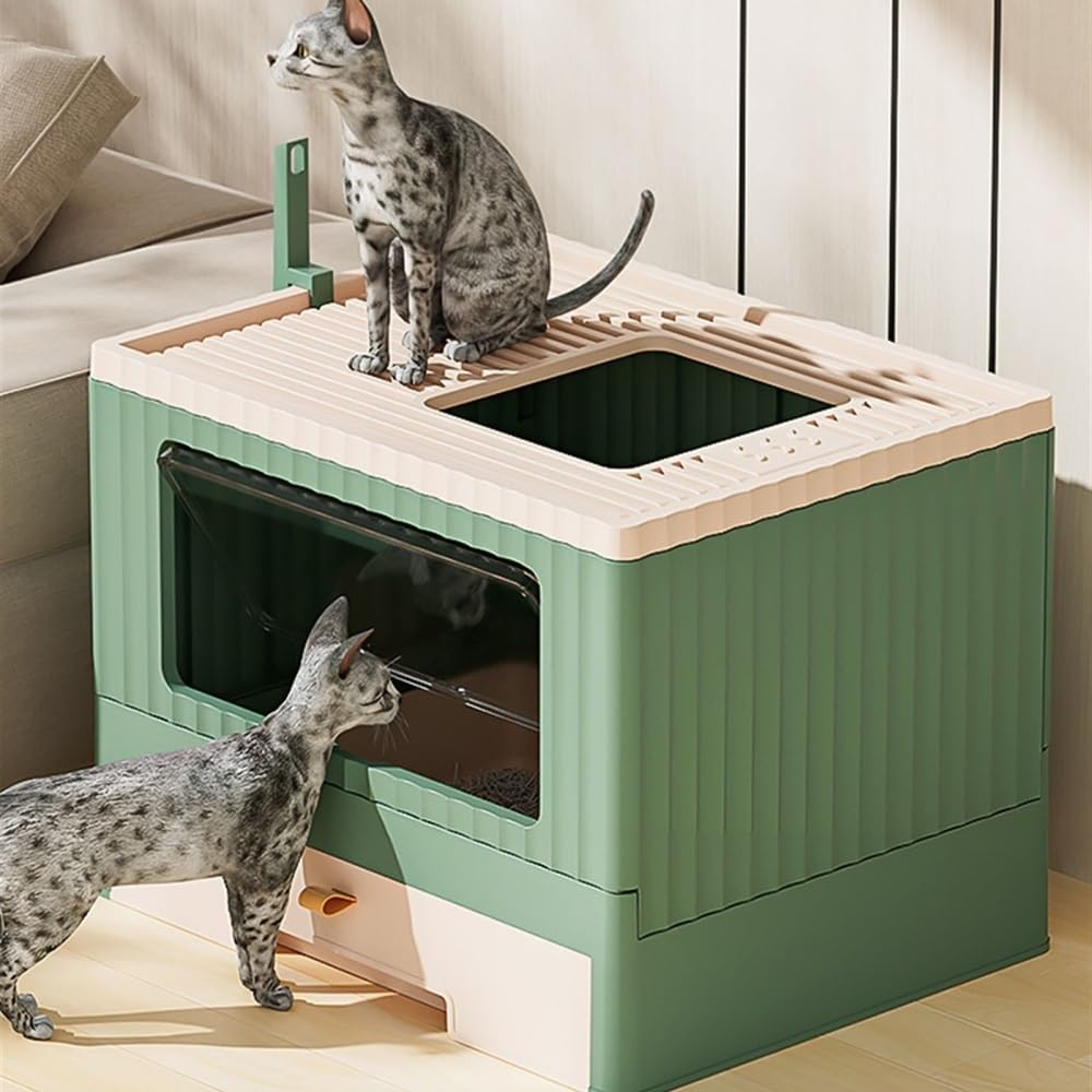 Foldable Cat Litter Box with Lid & Scoop F140867