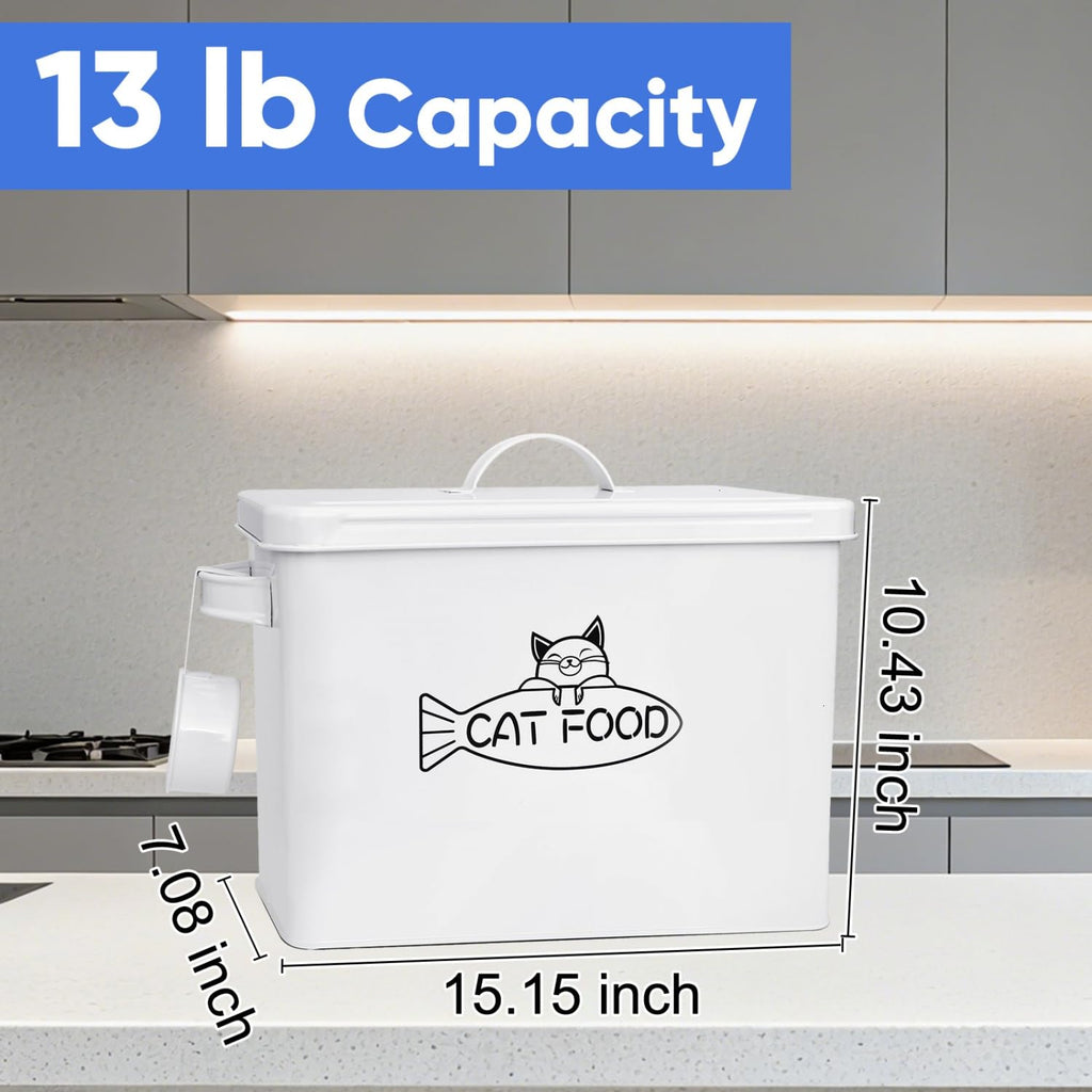 Large Airtight Pet Food Storage Container with Lid and Scoop 12-13 lbs W70174