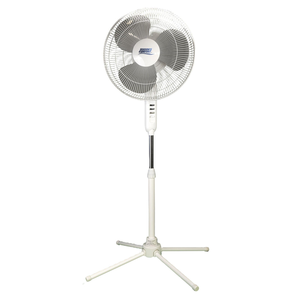 16 Inch Oscillating Pedestal Fan White 3 Speeds Adjustable Height D504959