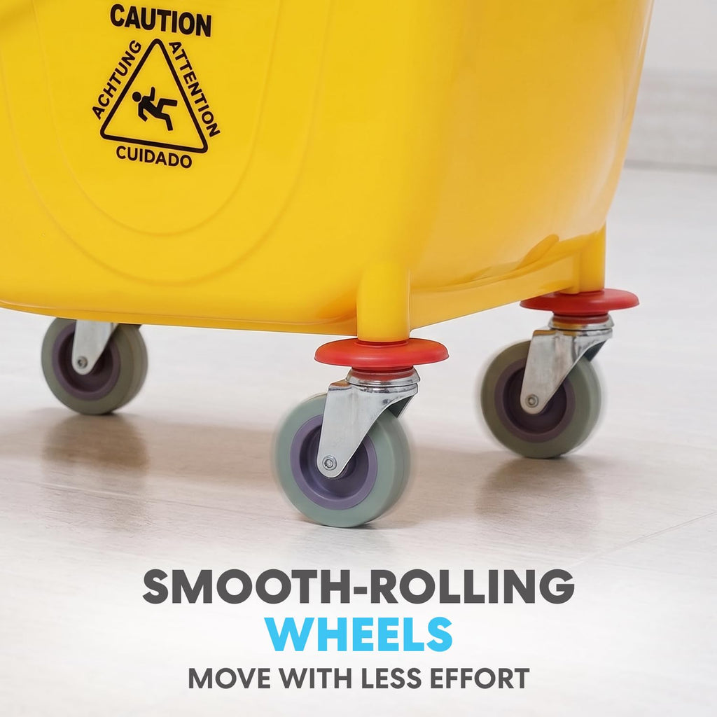 Yellow 35 Quart Mop Bucket on Wheels, 2-Pack G853740