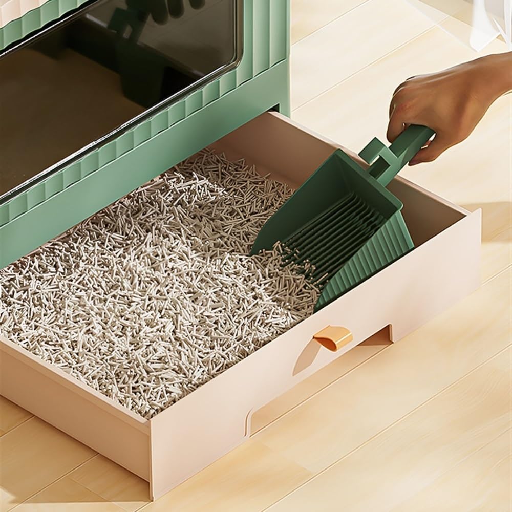 Foldable Cat Litter Box with Lid & Scoop F140867
