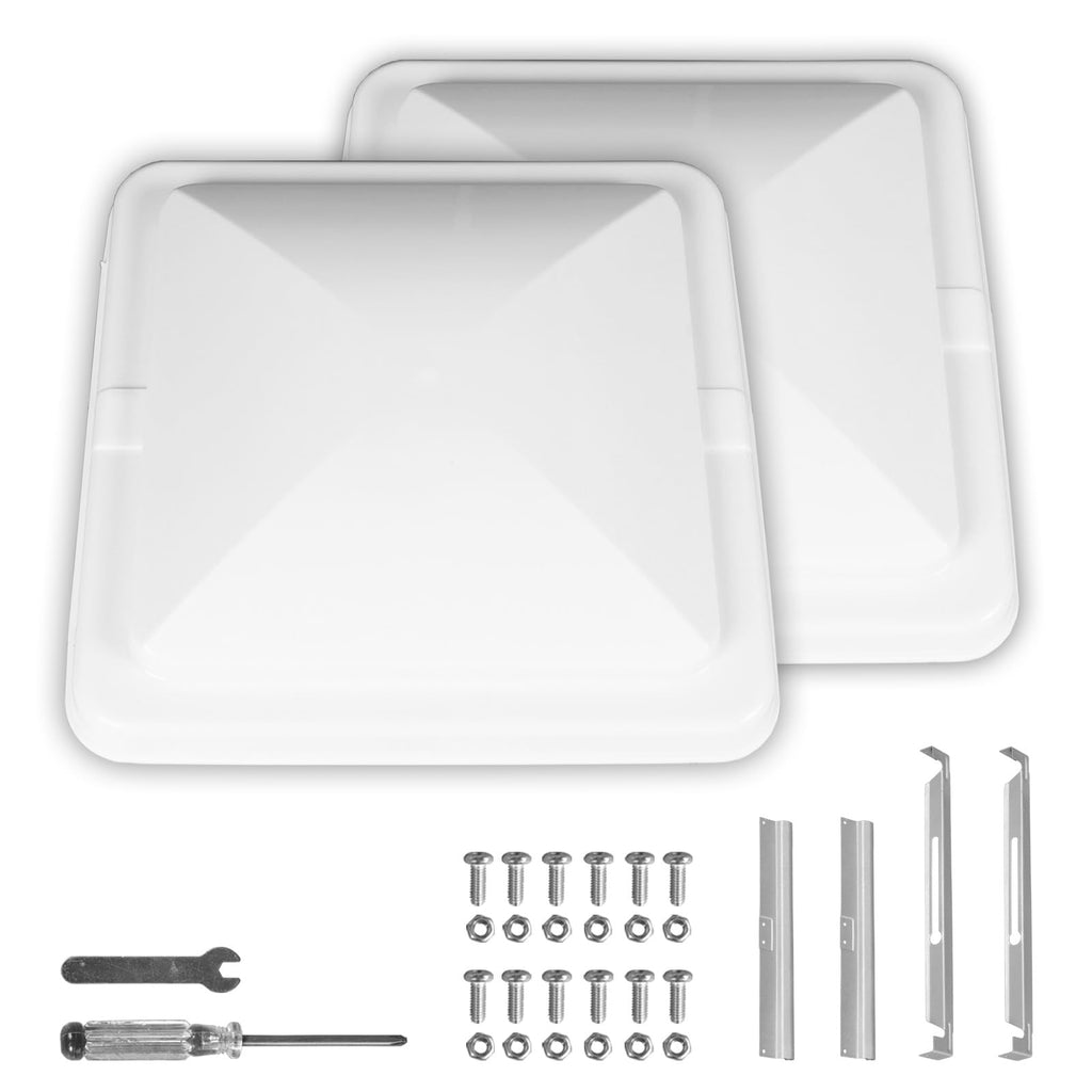 2 Pack 14 Inch White RV Vent Covers Q608478