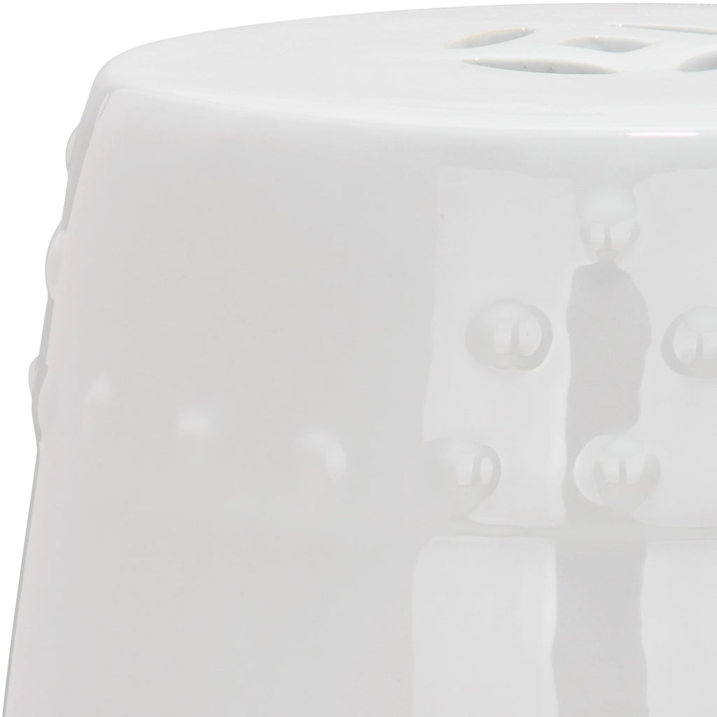 White Ceramic Garden Stool B6836
