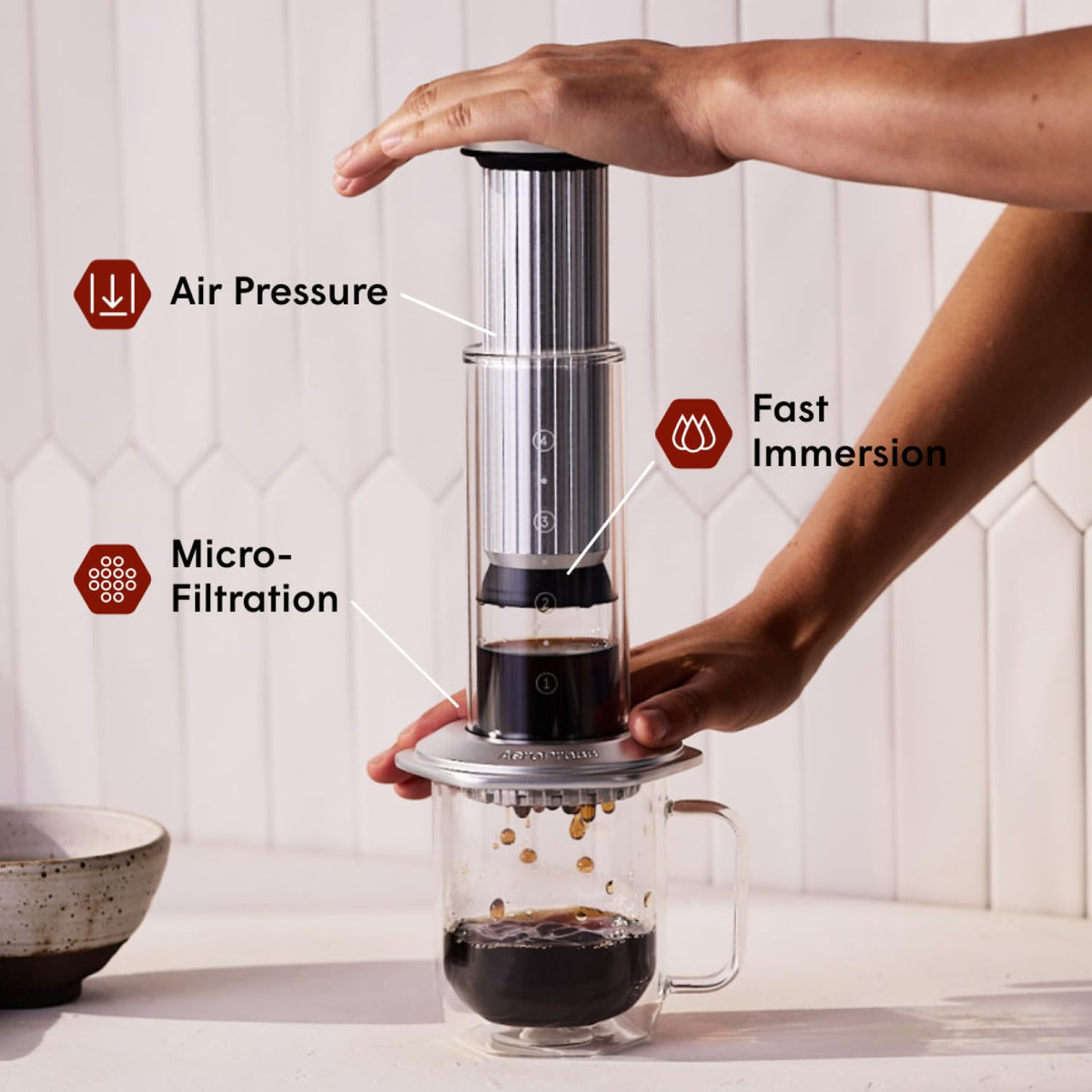 Premium Glass Stainless Steel Coffee Press R805287