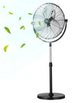 18 Inch Adjustable Height Standing Fan with 3 Speeds, Black Z793