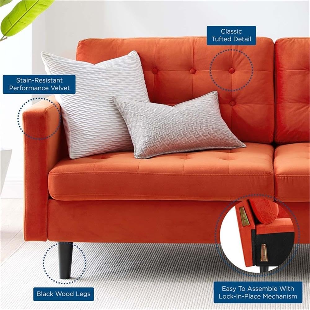 Orange Velvet Sofa Y161