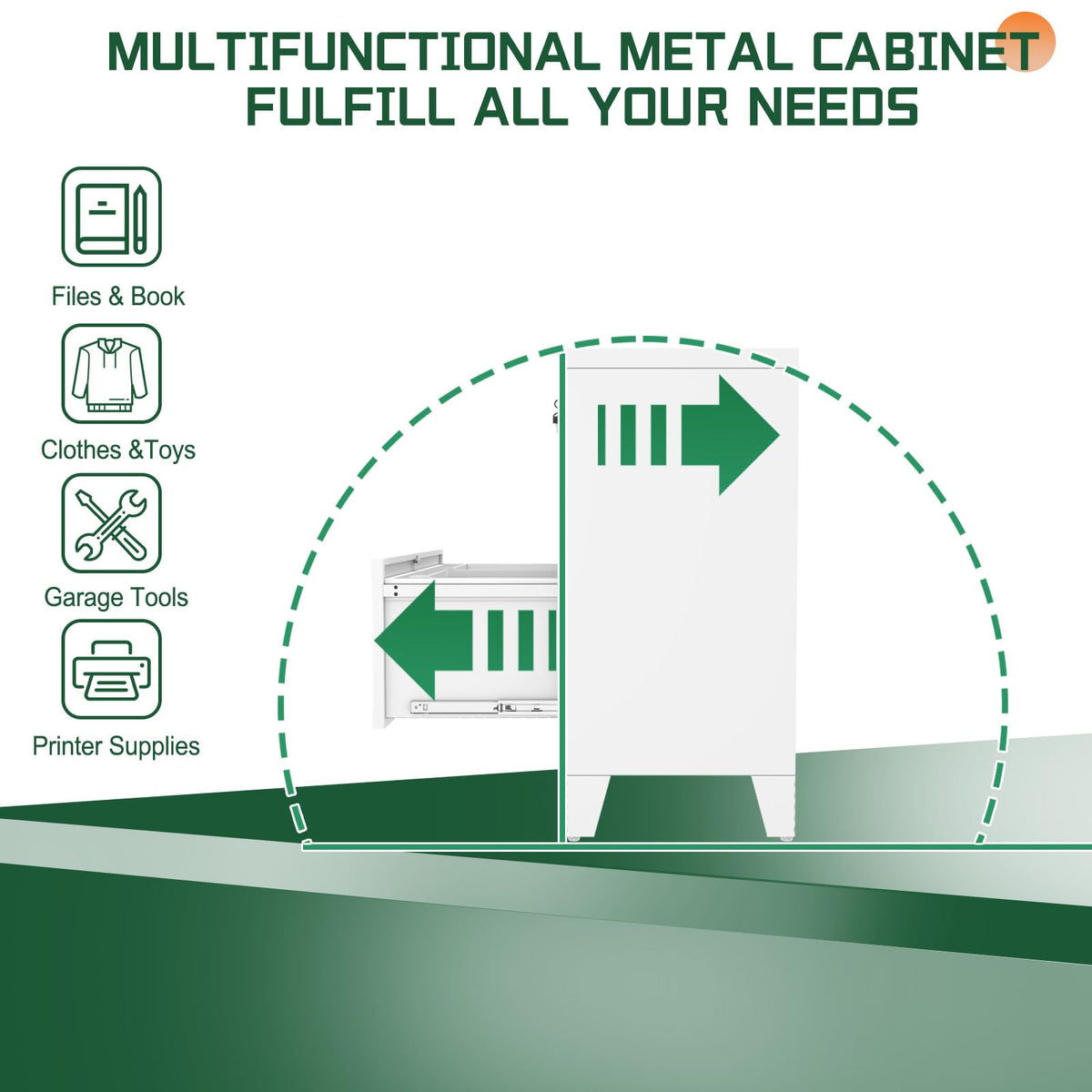 2 Drawer Metal File Cabinet with Lock R512324