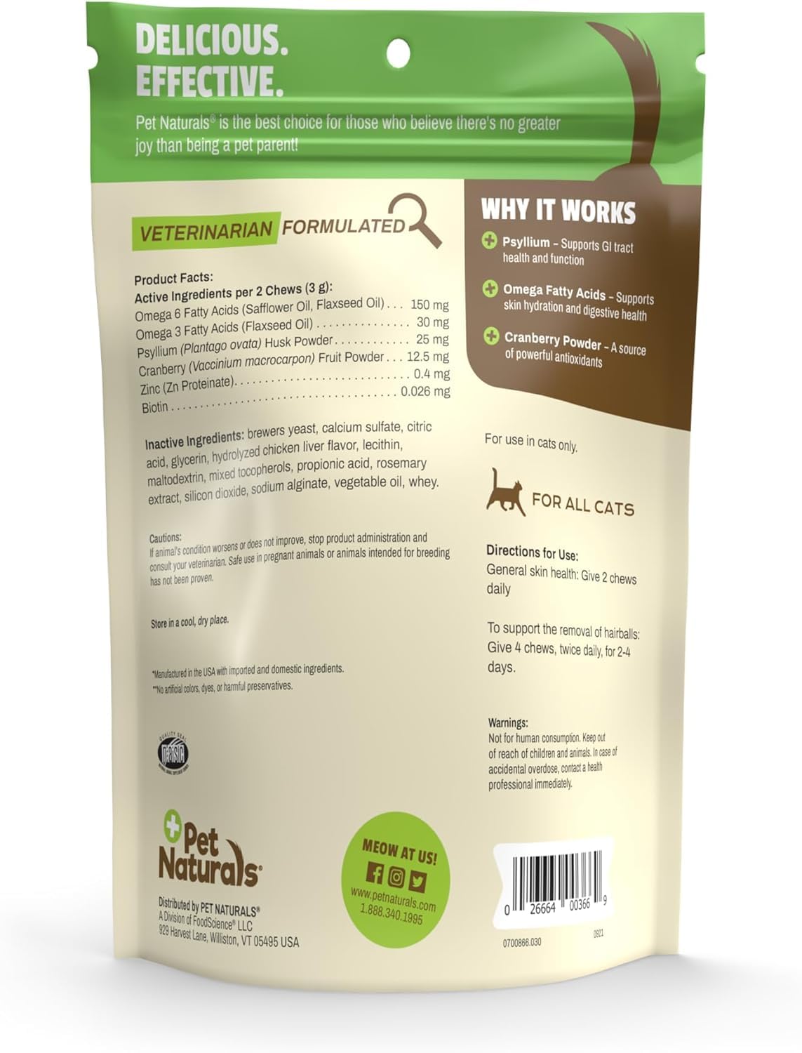 Chicken Liver Hairball Relief Soft Chews for Cats 30 Count N269