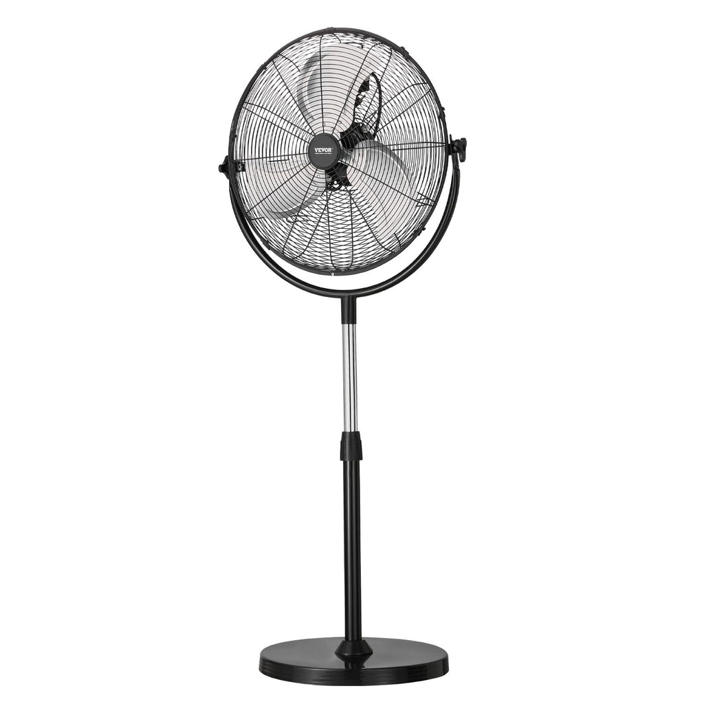 18 Inch Adjustable Height Standing Fan with 3 Speeds, Black Z793