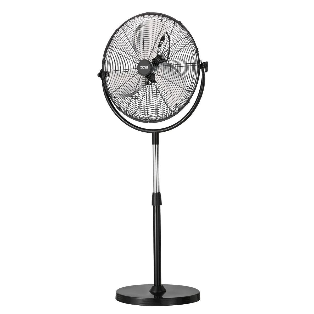 18 Inch Adjustable Height Standing Fan with 3 Speeds, Black Z793