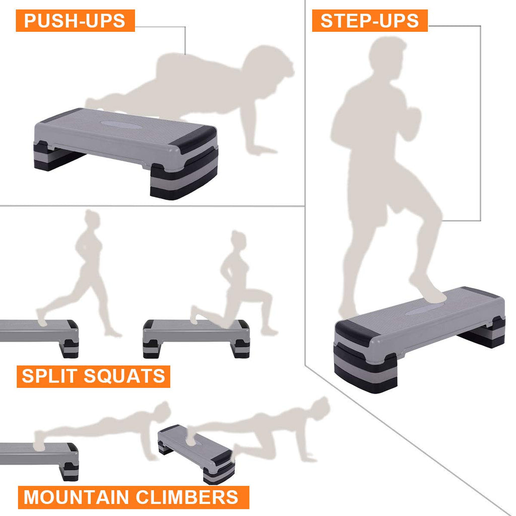 35" Height-Adjustable Non-Slip Aerobic Step Platform V107