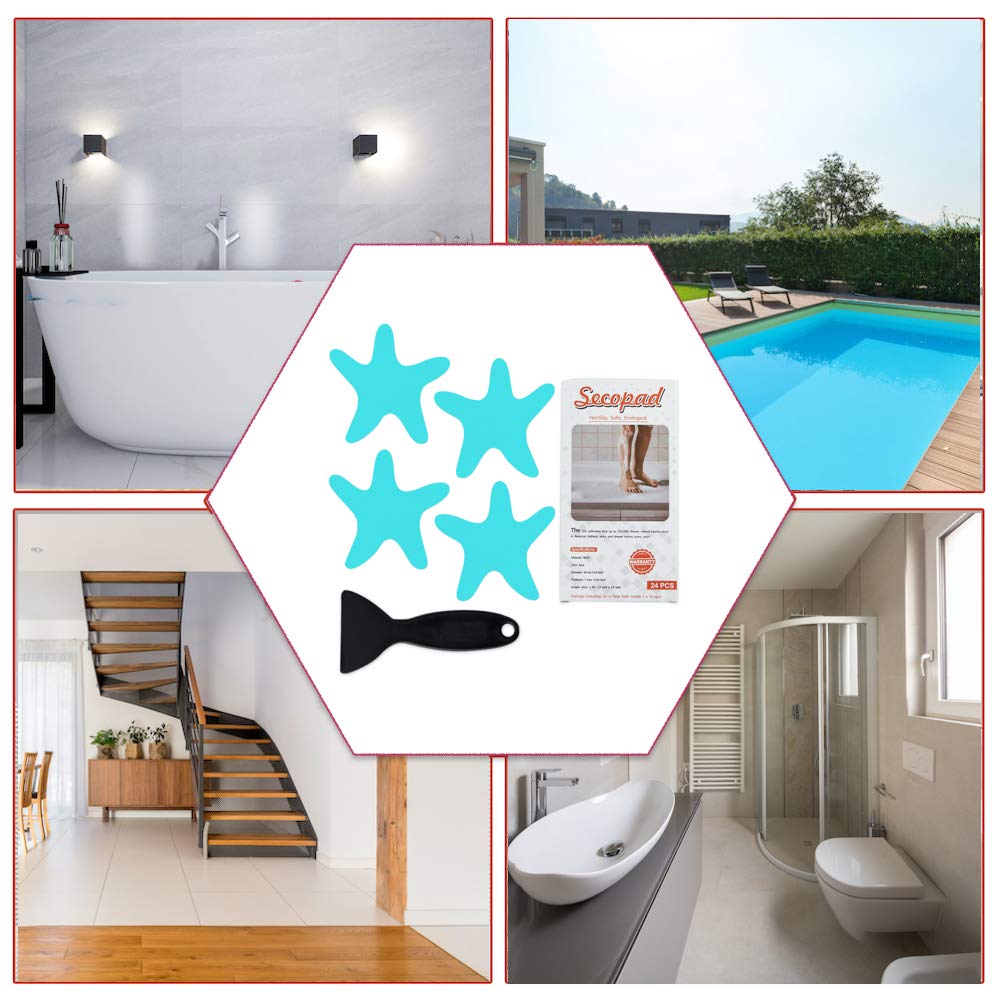 Blue Non Slip Bathtub Stickers 24PCS I947