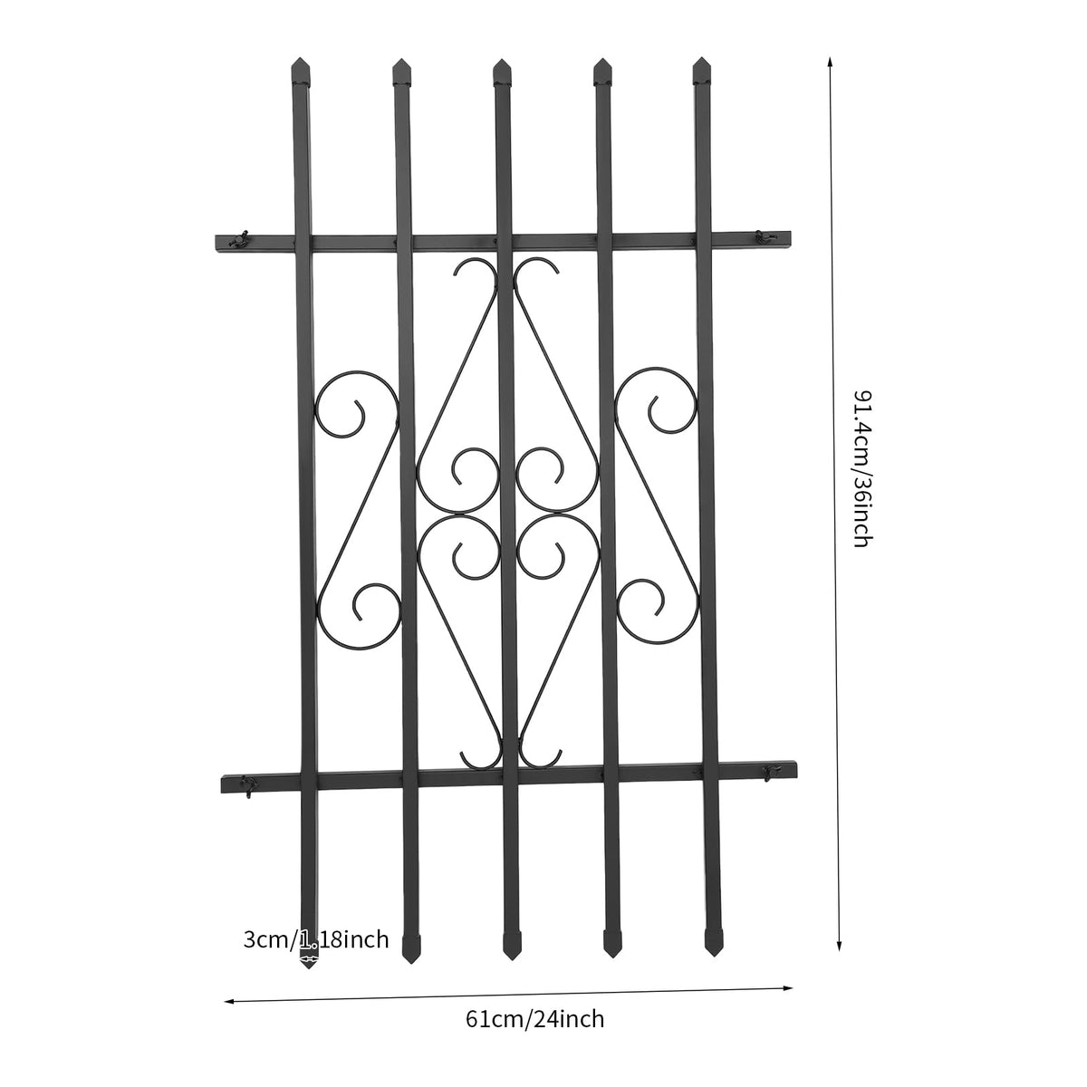 24X36inch Window Security Bars Q99087