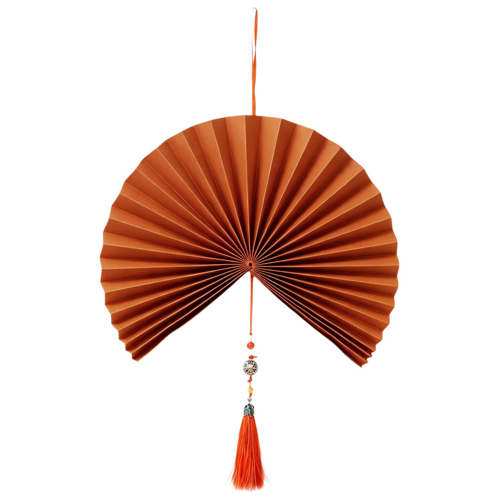 Folding Paper Fan Burnt Orange 39" B1657