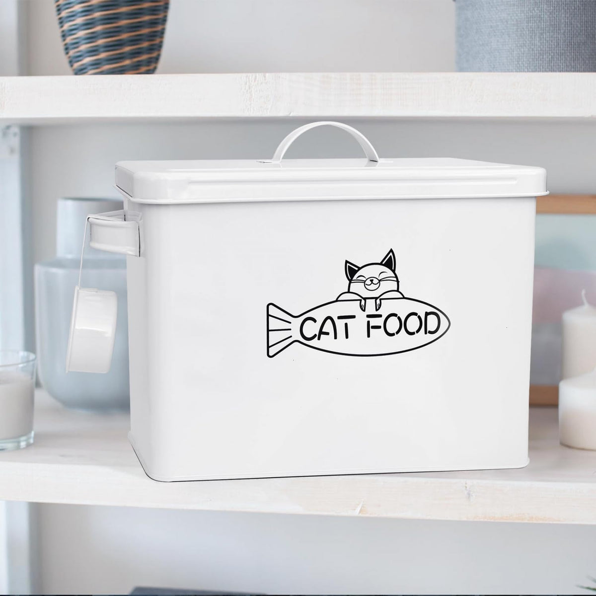 Large Airtight Pet Food Storage Container with Lid and Scoop 12-13 lbs W70174