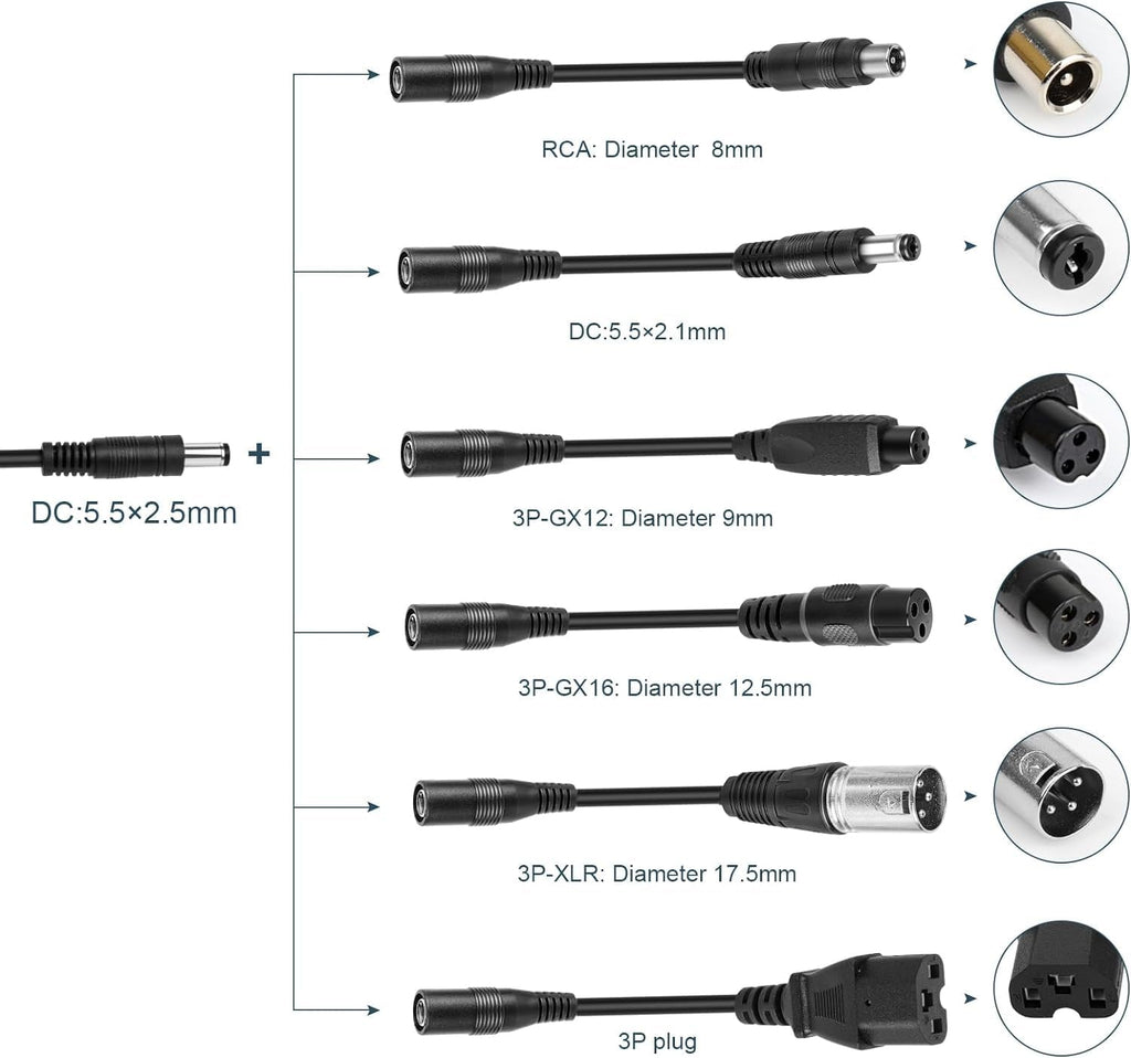 42V 2A Electric Scooter Charger with 7 Plugs O963