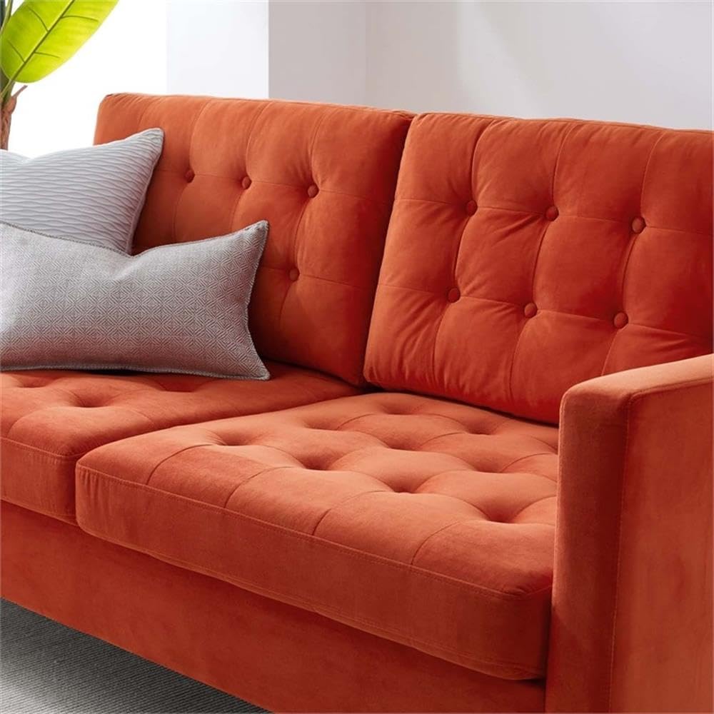 Orange Velvet Sofa Y161