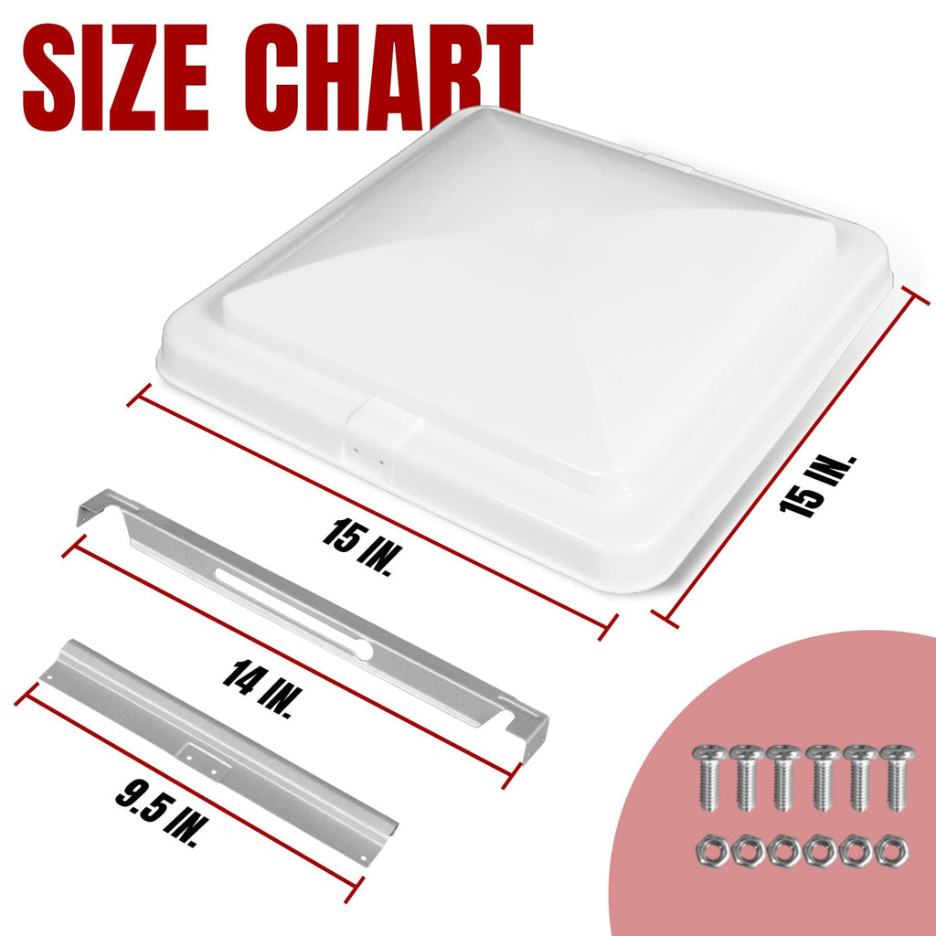 2 Pack 14 Inch White RV Vent Covers Q608478