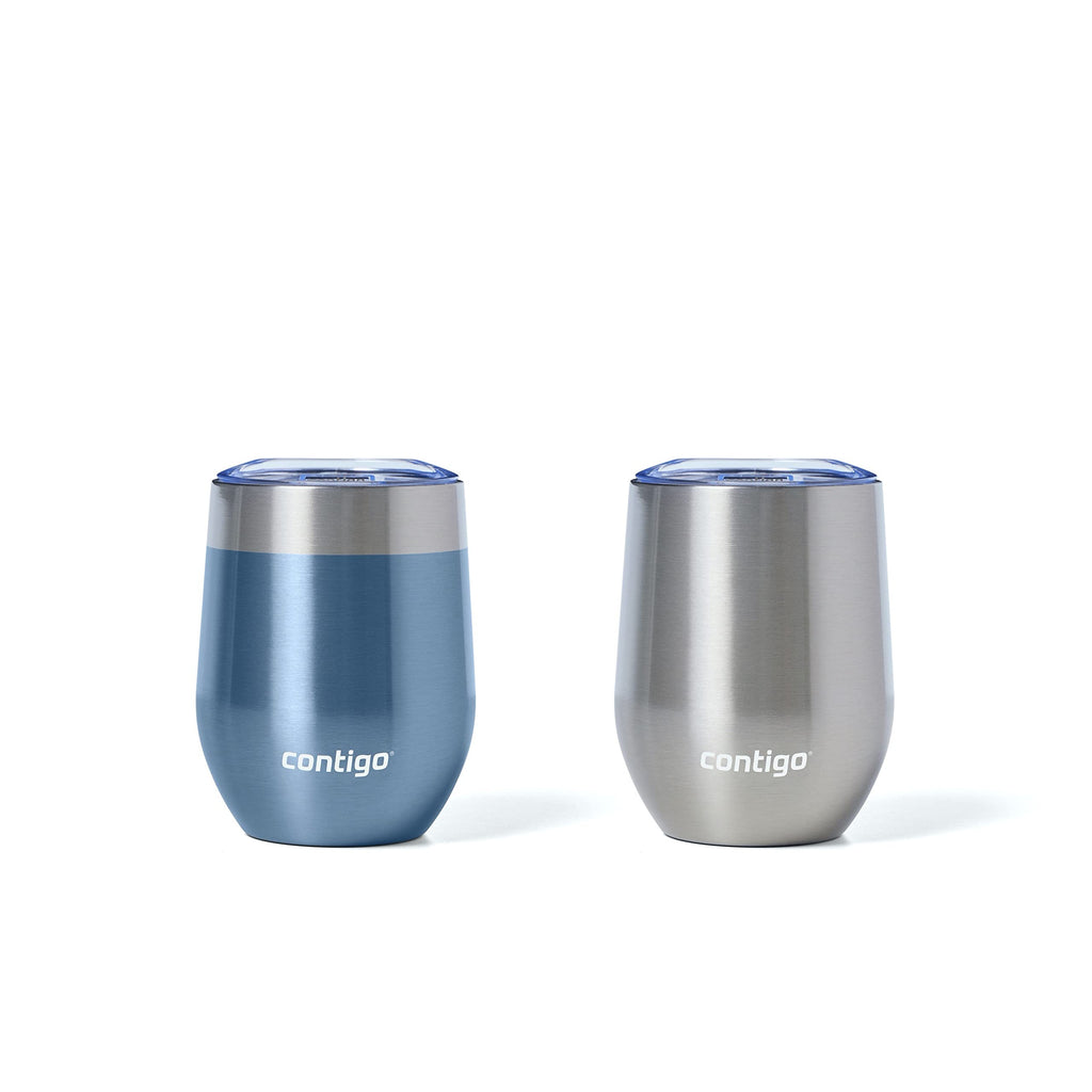 Stainless Steel Wine Tumbler with Splash-Proof Lid, 12oz., 2 Pack Z317278