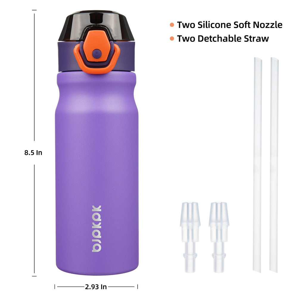 18 oz Insulated Stainless Water Bottle with Straw & Handle U14351