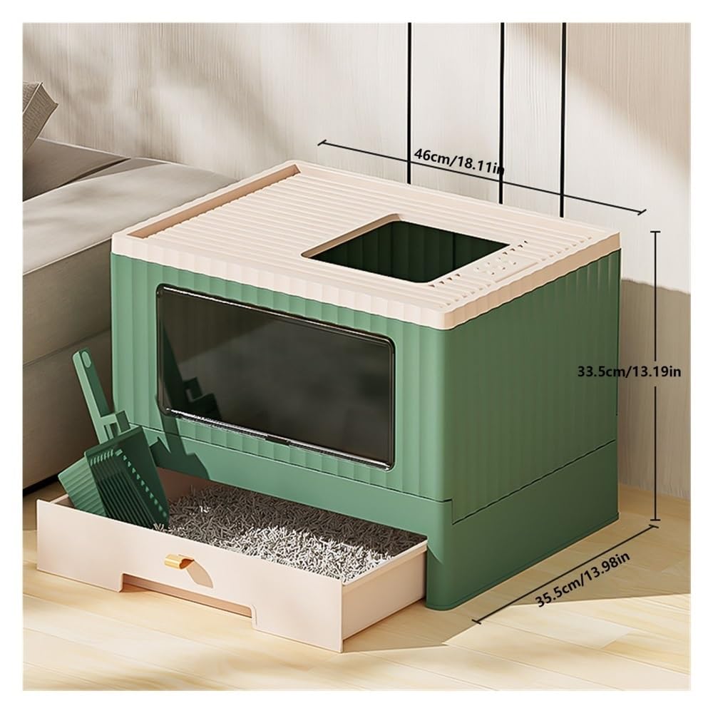Foldable Cat Litter Box with Lid & Scoop F140867