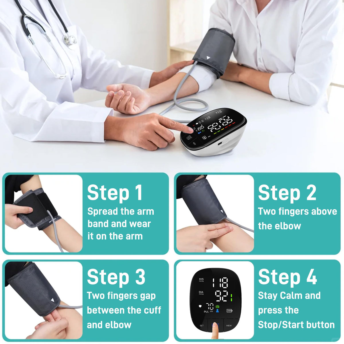 Automatic Upper Arm Blood Pressure Monitor with Large Cuff X4465