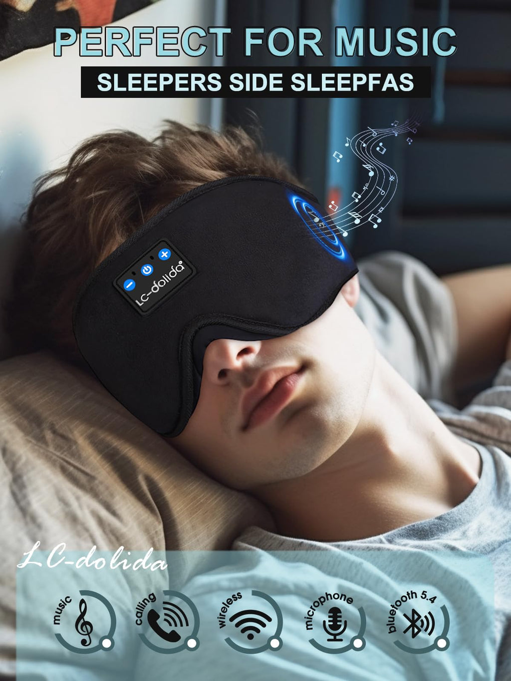 Sleep Mask with Bluetooth Headphones and Silk Sleep Mask E213131