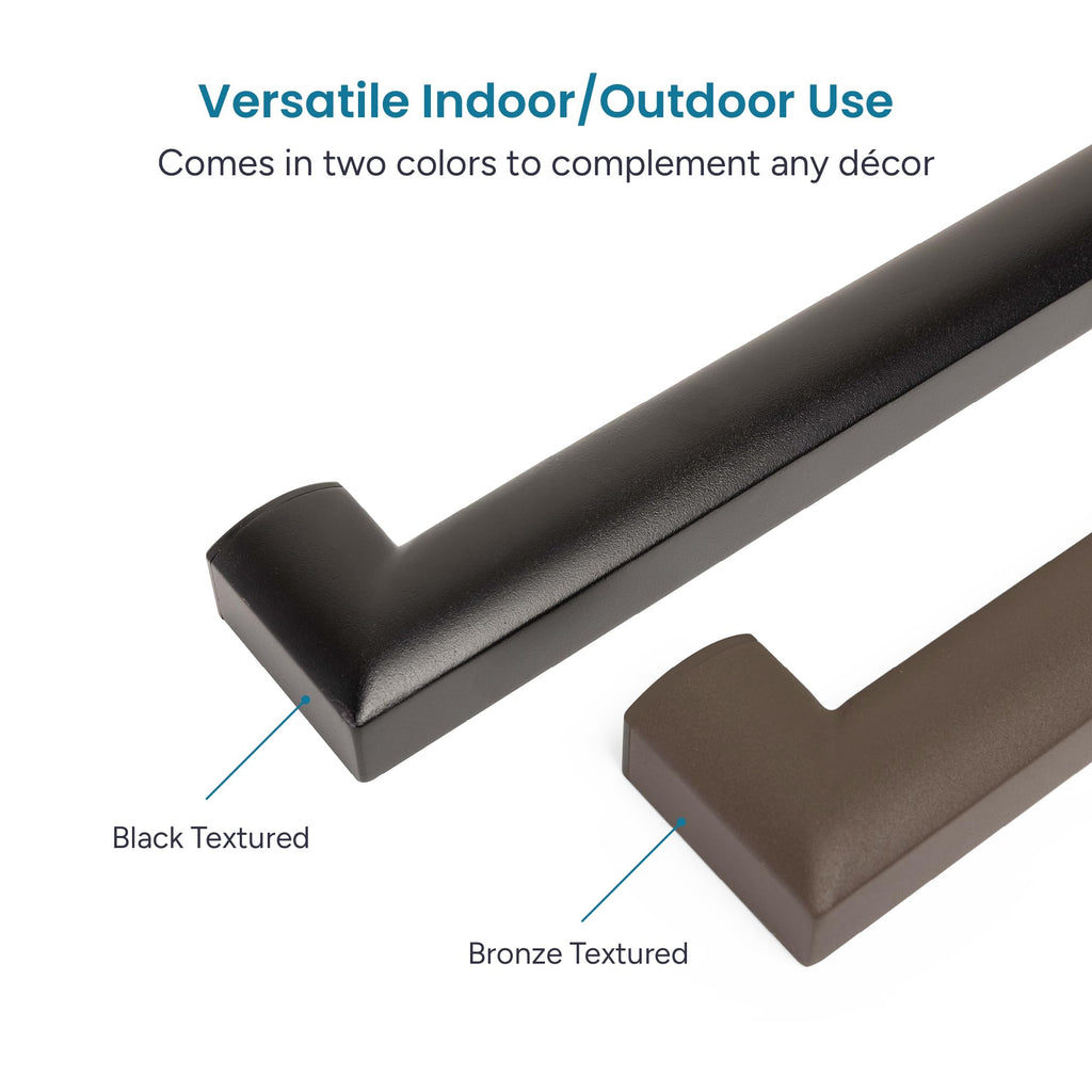 Aluminum Handrail Kit with Wall Mount Brackets, Black Textured, 3' Length B927399