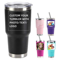 20oz/30oz Stainless Steel Tumbler with Lid & Straw S665813